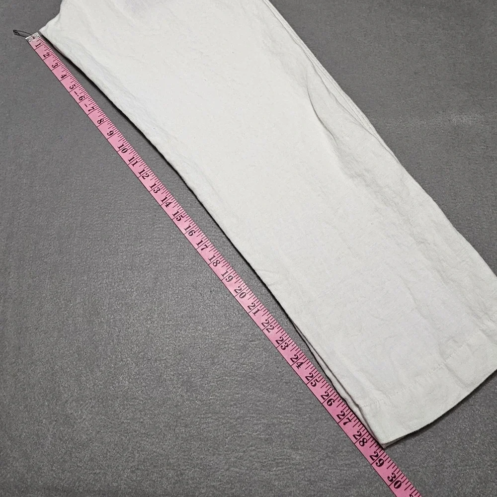 Tommy Bahama Relax Mens 30 Off White 100% Linen Straight Leg Coastal Pants